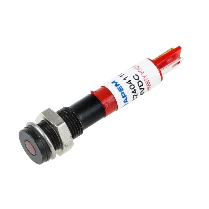RS PRO Red Panel Mount Indicator 24V DC 20mA Solder Tab Termination IP67 Flush 700-1625