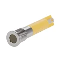 RS PRO Yellow Panel Mount Indicator, 24V DC, 20mA, Flush Silver Bezel, Solder Tab Termination, IP67 700-1687