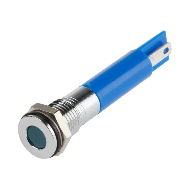 RS PRO Blue Panel Mount Indicator LED, 220V AC, 20mA, Solder Tab Termination, IP67, Flush Bezel, Model 700-1700