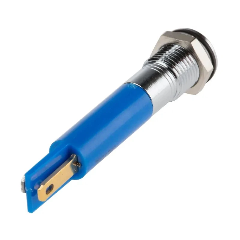 RS PRO Blue Panel Mount Indicator LED, 220V AC, 20mA, Solder Tab Termination, IP67, Flush Bezel, Model 700-1700
