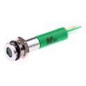 RS PRO Green Panel Mount Indicator, 220V AC, 20mA, Solder Tab Termination, IP67, Flush Bezel 700-1697
