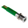 RS PRO Green Panel Mount Indicator, 24V dc, 20mA, IP67, Flush Silver Bezel, Solder Tab Termination 700-1684