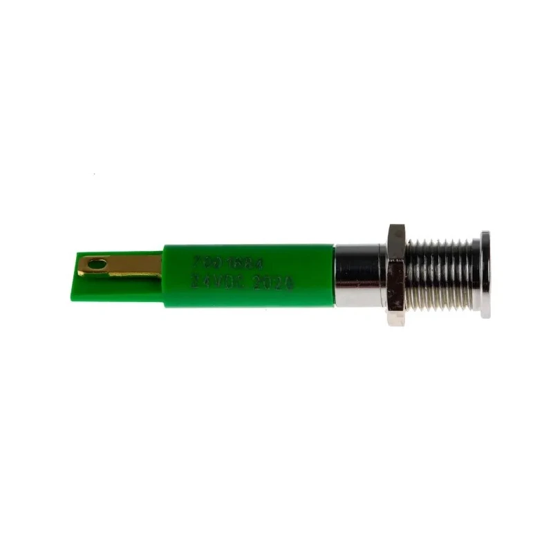 RS PRO Green Panel Mount Indicator, 24V dc, 20mA, IP67, Flush Silver Bezel, Solder Tab Termination 700-1684