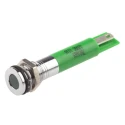 RS PRO Green Panel Mount Indicator, 12V DC, 20mA, Solder Tab Termination, IP67, Flush Bezel 700-1665