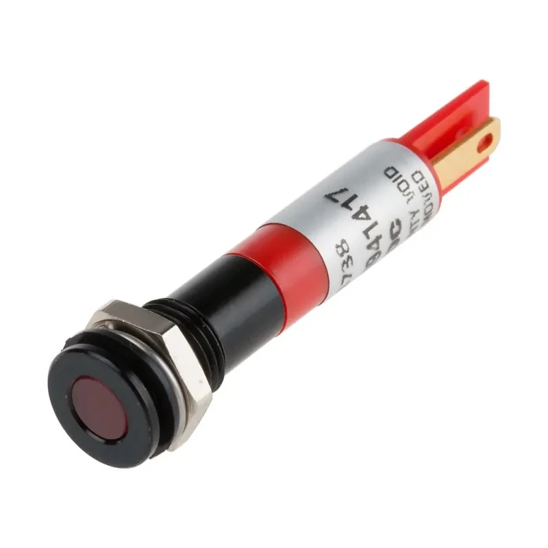 RS PRO Red Panel Mount Indicator 12V DC 20mA Solder Tab IP67 Flush 700-1738