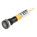 RS PRO Yellow Panel Mount Indicator 24V DC 20mA Solder Tab Termination IP67 Flush Bezel 700-1754