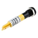 RS PRO Yellow Panel Mount Indicator 24V DC 20mA Solder Tab Termination IP67 Flush Bezel 700-1754