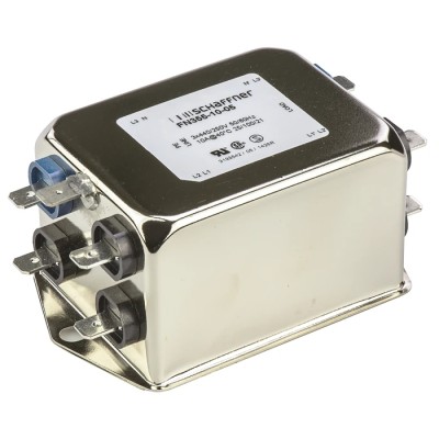 Schaffner Chassis Mount EMI Filter 10A 440V AC 400Hz Fast-On 3 Phase FN355