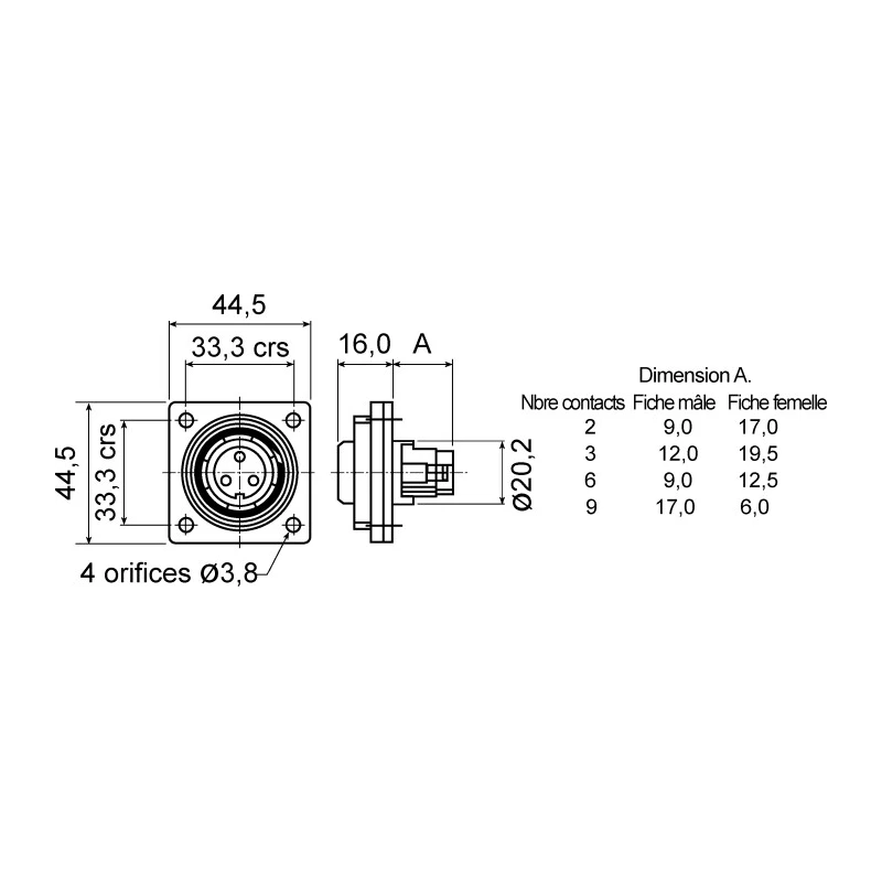Bulgin Circular Connector 9 Contacts Flange Mount Socket Female IP68 Standard Buccaneer Series PX0769/S