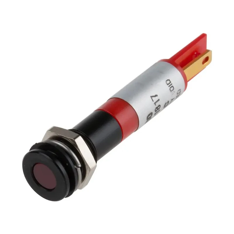 RS PRO Red Panel Mount Indicator 220V AC 20mA Solder Tab IP67 Flush 700-1760