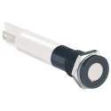 RS PRO White Panel Mount Indicator, 12V DC, 20mA, Solder Tab Termination, IP67 Ingress Protection, Flush Bezel Style 700-1748