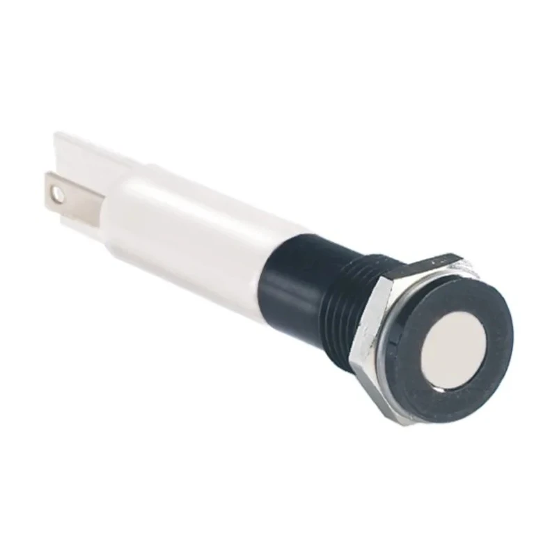 RS PRO White Panel Mount Indicator, 12V DC, 20mA, Solder Tab Termination, IP67 Ingress Protection, Flush Bezel Style 700-1748