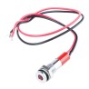 RS PRO Red Panel Mount Indicator, 12V dc, 20mA Current, Lead Wire Termination, IP67 Protection, Flush Silver Bezel 700-1805