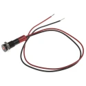 RS PRO Red Panel Mount Indicator, 24V DC, 20mA, Lead Wire Termination, IP67 Rated, Flush Bezel, 21mm Length, 6mm 700-1873