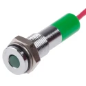 RS PRO Green Panel Mount Indicator 24V DC 20mA Lead Wire Termination IP67 Flush Bezel 700-1827