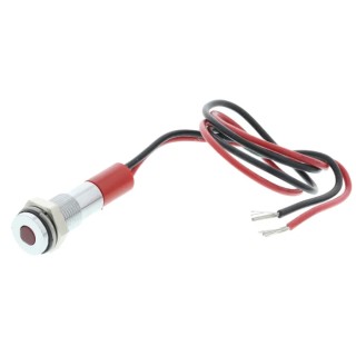 RS PRO Red Panel Mount Indicator 24V DC 20mA Lead Wire Termination IP67 Flush Bezel 700-1823