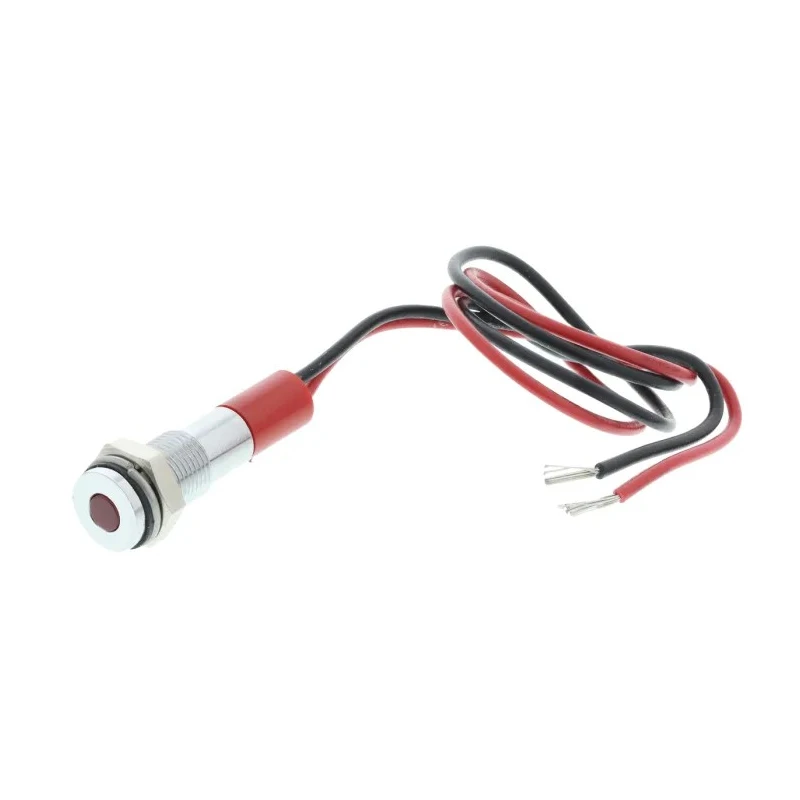 RS PRO Red Panel Mount Indicator 24V DC 20mA Lead Wire Termination IP67 Flush Bezel 700-1823