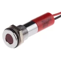 RS PRO Red Panel Mount Indicator 12V DC 20mA Lead Wire Termination IP67 Flush Bezel 700-1906