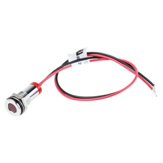 RS PRO Red Panel Mount Indicator 2V DC 20mA Lead Wire Termination IP67 Flush Bezel 700-1892