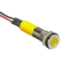 RS PRO Yellow Panel Mount Indicator 2V dc 20mA Lead Wire Termination IP67 Flush Bezel 700-1899
