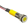 RS PRO Yellow Panel Mount Indicator 2V dc 20mA Lead Wire Termination IP67 Flush Bezel 700-1899