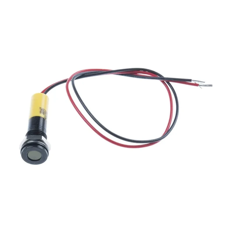 RS PRO Yellow Panel Mount Indicator, 24V dc, 20mA, Lead Wire Termination, IP67, Flush 700-2006