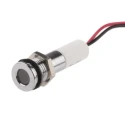 RS PRO White Panel Mount Indicator 220V AC 20mA Lead Wire Termination IP67 Flush Bezel 700-1952