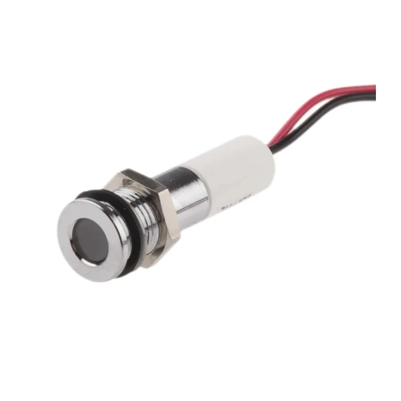 RS PRO White Panel Mount Indicator 220V AC 20mA Lead Wire Termination IP67 Flush Bezel 700-1952