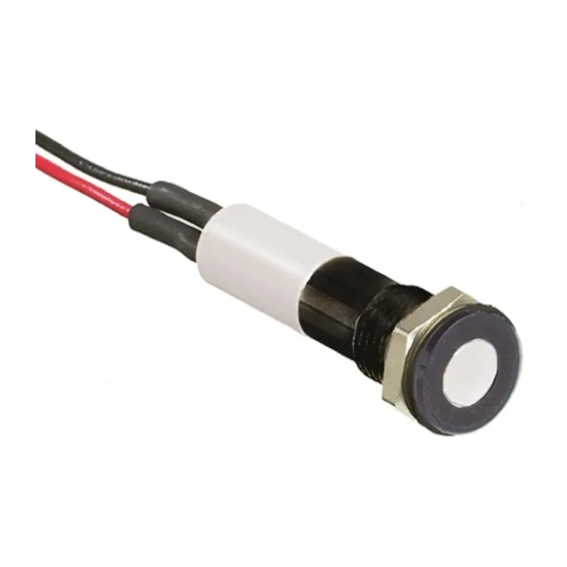 RS PRO White Panel Mount Indicator 24V DC 20mA Lead Wire Termination IP67 Flush 700-2019