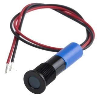 RS PRO Blue Panel Mount Indicator 220V AC 20mA Lead Wire Termination IP67 Flush Bezel 700-2028