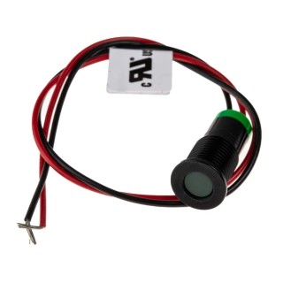 RS PRO Green Panel Mount Indicator 2V DC 20mA Lead Wire Termination IP67 Flush Bezel 700-1962