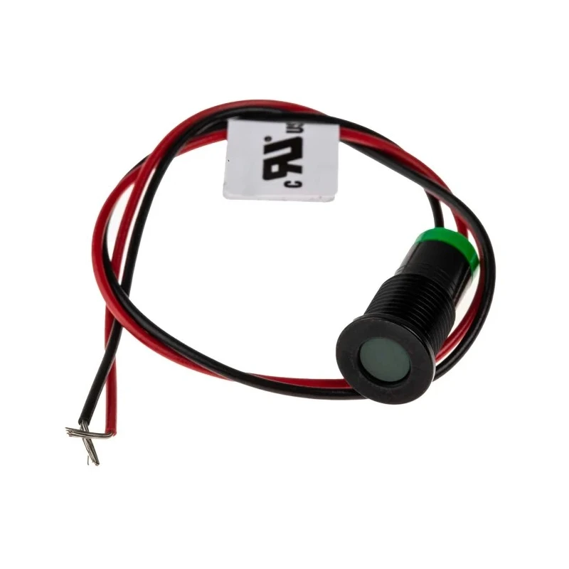 RS PRO Green Panel Mount Indicator 2V DC 20mA Lead Wire Termination IP67 Flush Bezel 700-1962