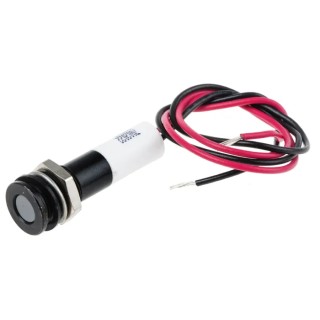RS PRO White Panel Mount Indicator 220V AC 20mA Lead Wire Termination IP67 Flush 700-2022