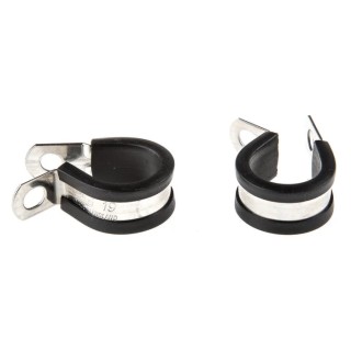 JCS Hi-Torque 19 mm ID Black Rubber Coated 304 Stainless Steel P-Clip PCSR19RS