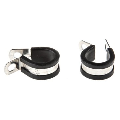 JCS Hi-Torque 19 mm ID Black Rubber Coated 304 Stainless Steel P-Clip PCSR19RS