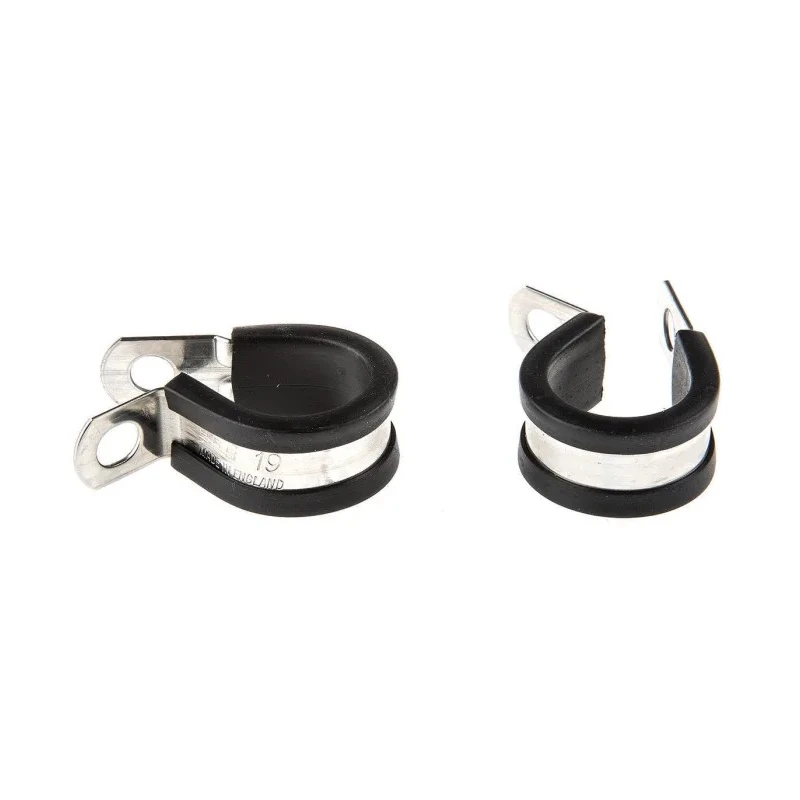 JCS Hi-Torque 19 mm ID Black Rubber Coated 304 Stainless Steel P-Clip PCSR19RS