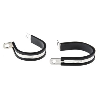 JCS Hi-Torque P-Clip 40 mm ID Black Rubber Coated 304 Stainless Steel PCSR40RS