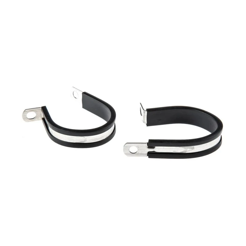 JCS Hi-Torque P-Clip 40 mm ID Black Rubber Coated 304 Stainless Steel PCSR40RS