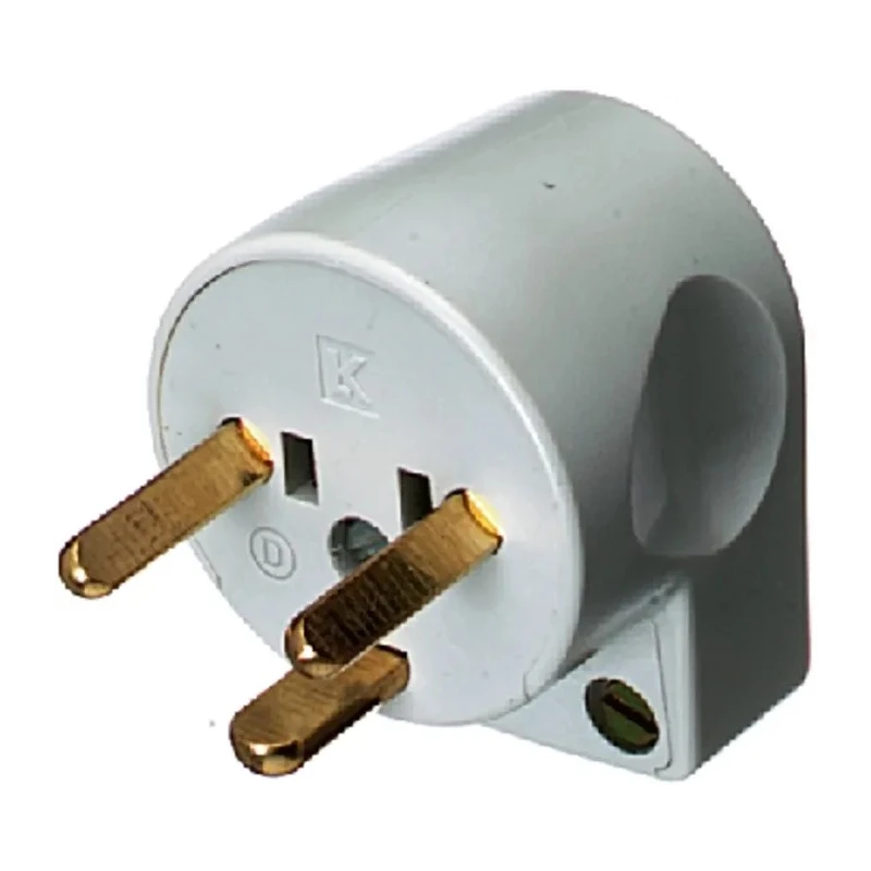 LK 10A 250V Denmark Mains Plug Grey Cable Clamp 210A5251