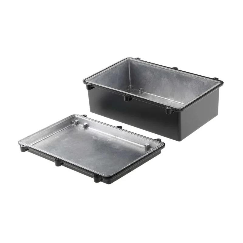 RS PRO Black Black Lid Die Cast Aluminium Shielded Enclosure, IP67, 100 mm x 274 mm x 173 mm IP67