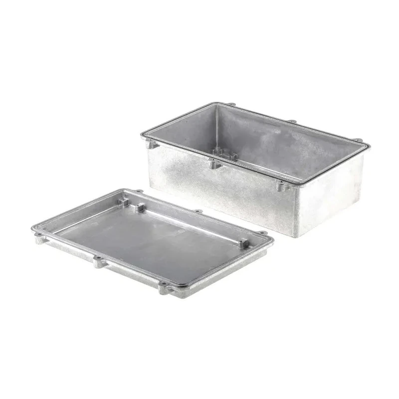 RS PRO Silver Silver Lid Die Cast Aluminium Shielded Enclosure IP67, 100 mm x 274 mm x 173 mm IP67