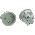 LK 10A Denmark Mains Connector Grey Panel Mount Thermoplastic Screw 102S5182