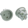 LK 10A Denmark Mains Connector Grey Panel Mount Thermoplastic Screw 102S5182