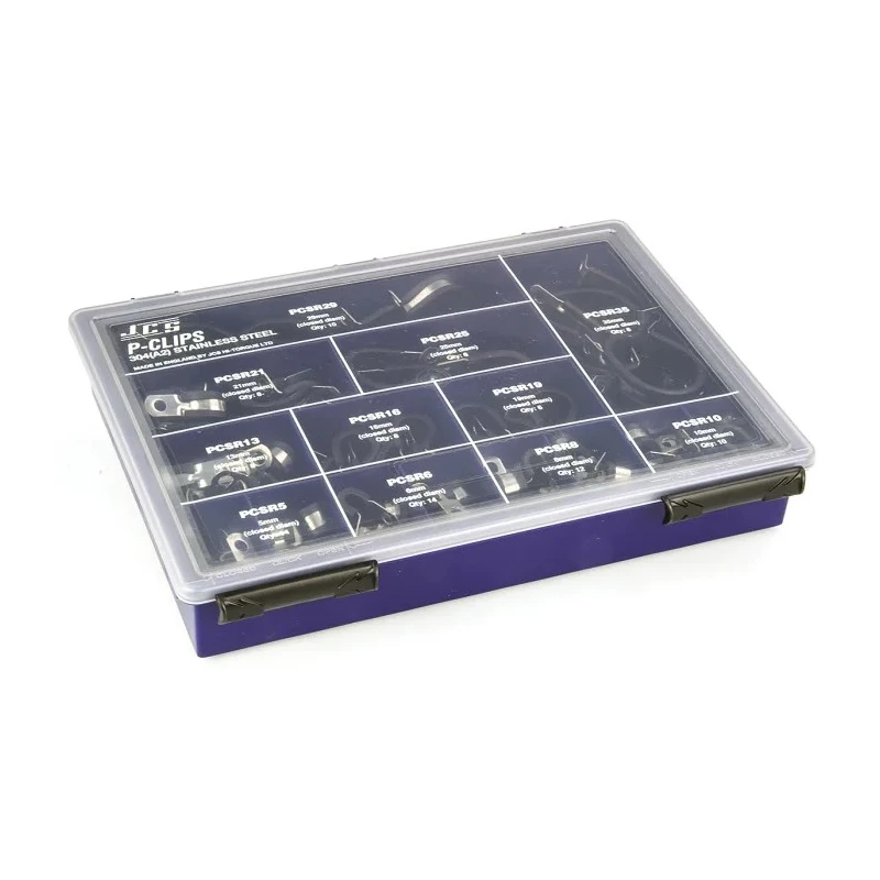 JCS Hi-Torque 104 Piece Stainless Steel P-Clip Kit 5mm to 60mm PCSRAB1