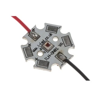 Intelligent LED Solutions LED Array 1-LEDs Red Current 1A Radiant Flux 250mW 20mm Diameter IHH-OM01-FRED-SC221-WIR200.