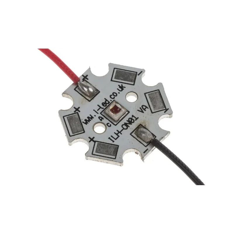 Intelligent LED Solutions LED Array 1-LEDs Red Current 1A Radiant Flux 250mW 20mm Diameter IHH-OM01-FRED-SC221-WIR200.