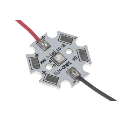 Intelligent LED Solutions LED Array 1-LEDs Blue LED 1A Radiant Flux 610mW 20mm Diameter IHH-OM01-DEBL-SC221-WIR200.