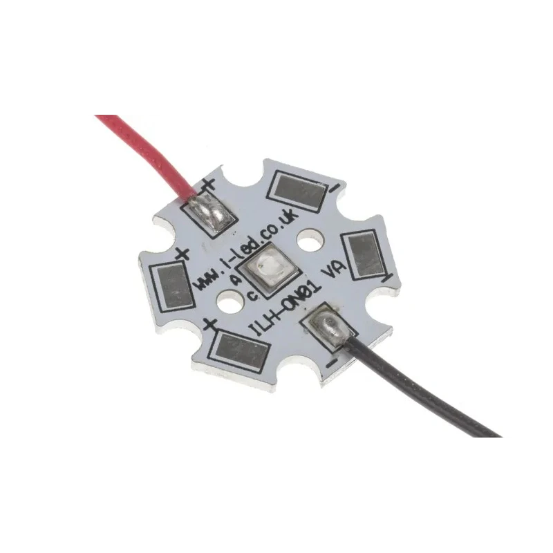 Intelligent LED Solutions LED Array 1-LEDs Blue LED 1A Radiant Flux 610mW 20mm Diameter IHH-OM01-DEBL-SC221-WIR200.