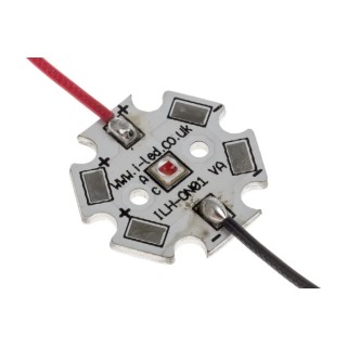 Intelligent LED Solutions LED Array 1-LEDs Red Current 1A Radiant Flux 355mW IHH-OM01-HYRE-SC221-WIR200.