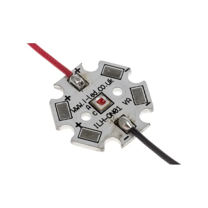 Intelligent LED Solutions LED Array 1-LEDs Red Current 1A Radiant Flux 355mW IHH-OM01-HYRE-SC221-WIR200.